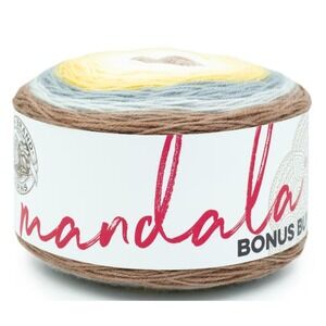 Lion Brand Mandala Bonus Bundle Yarn Centaur Brown Gray Yellow 100% Acrylic 300g
